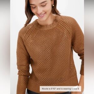 Tuckernuck Copper Crochet Aspen Crewneck Sweater NWT Size XS